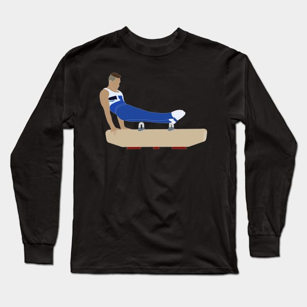 Male Gymnast Long Sleeve T-Shirt by sportartbubble